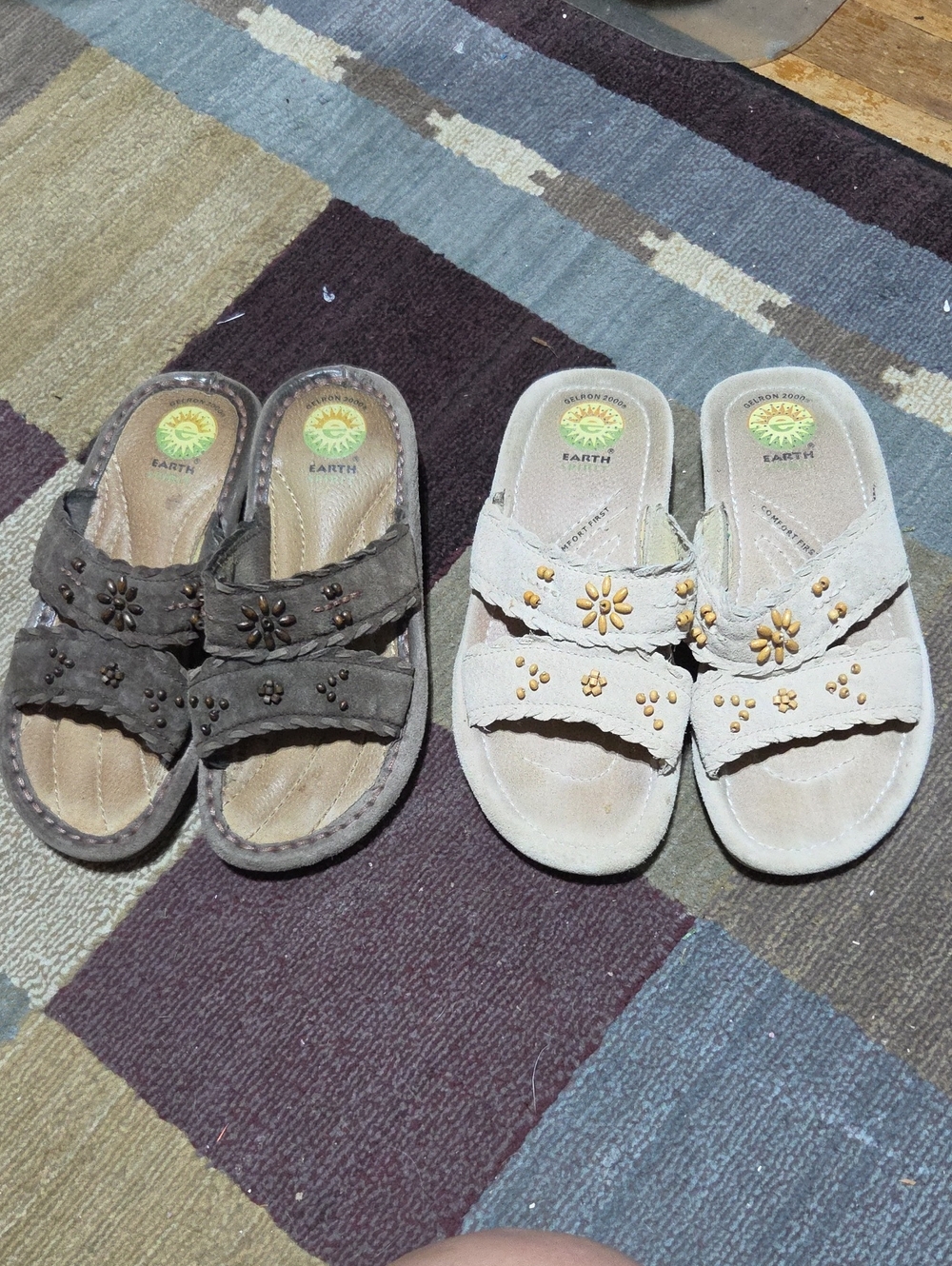 Earth Spirit Slides. Two Pair! Size 7W (wide)